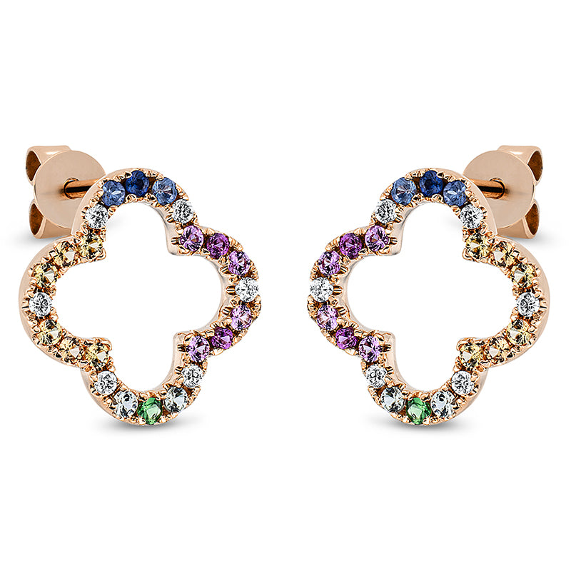 Ohrstecker mit Tsavorith  aus 750/-18 Karat Rotgold mit 12 Diamanten 0