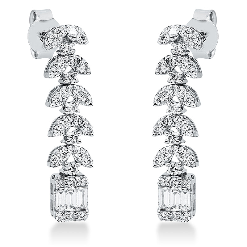 Ohrschmuck    aus 750/-18 Karat Weißgold mit 68 Diamanten 0