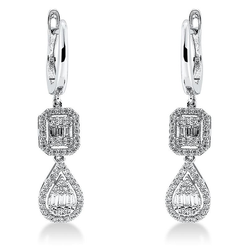 Ohrschmuck    aus 750/-18 Karat Weißgold mit 118 Diamanten 0