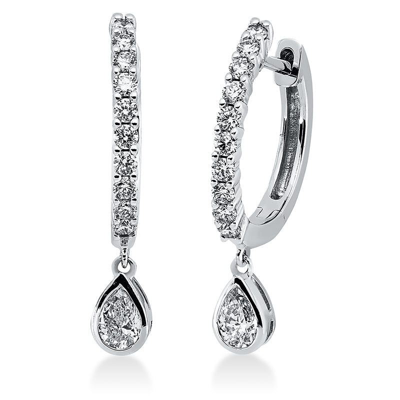 Creolen    aus 750/-18 Karat Weißgold mit 22 Diamanten 0