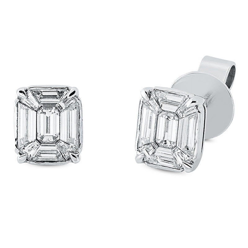 Ohrstecker    aus 750/-18 Karat Weißgold mit 18 Diamanten 0