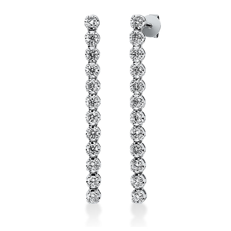 Ohrschmuck    aus 750/-18 Karat Weißgold mit 24 Diamanten 1 ct