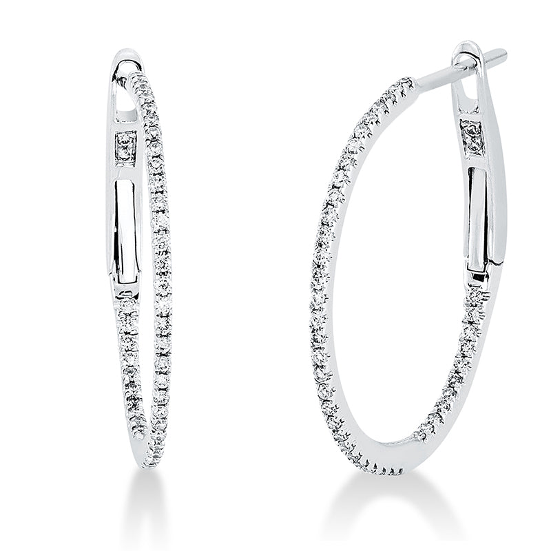 Creolen    aus 750/-18 Karat Weißgold mit 86 Diamanten 0