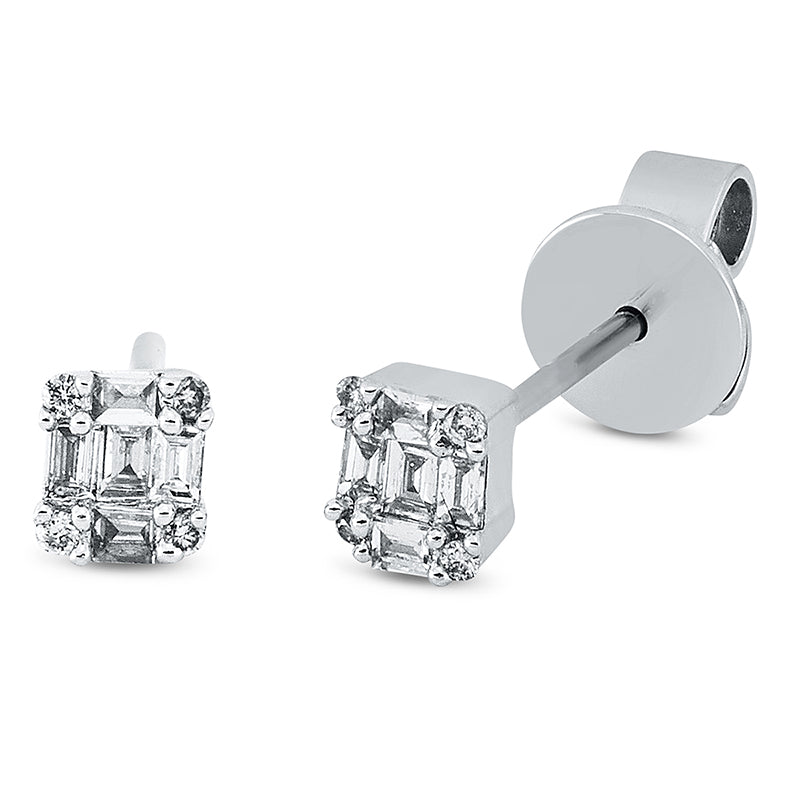 Ohrstecker    aus 750/-18 Karat Weißgold mit 18 Diamanten 0