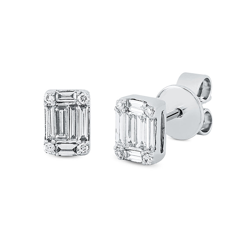 Ohrstecker    aus 750/-18 Karat Weißgold mit 20 Diamanten 0