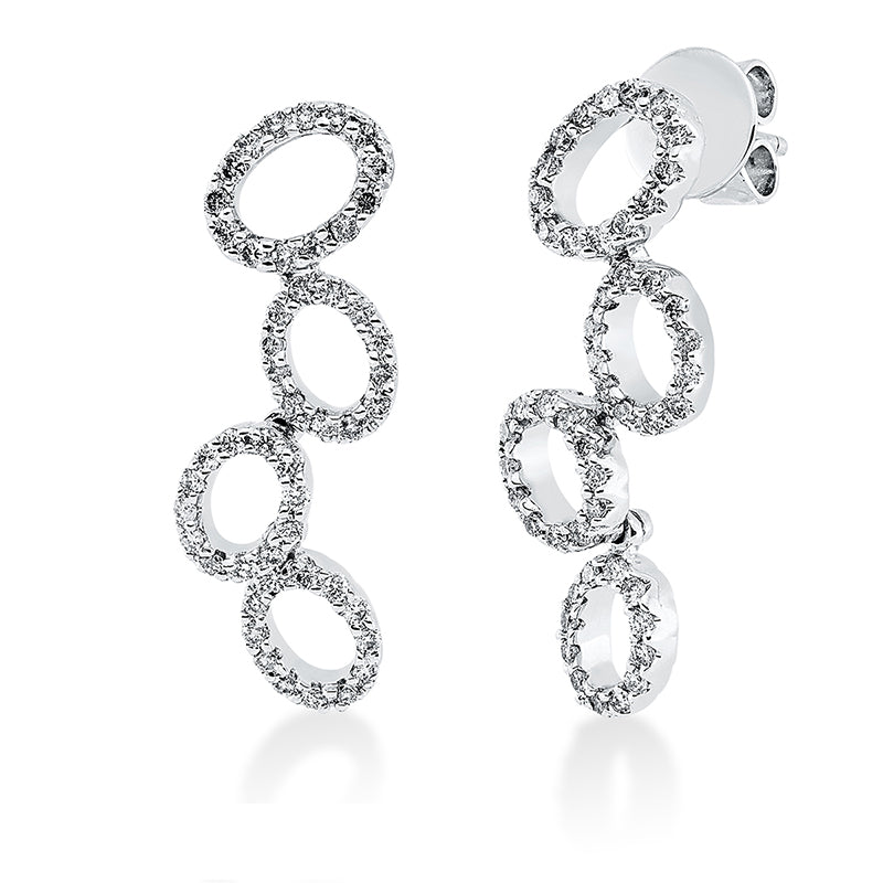 Ohrschmuck    aus 750/-18 Karat Weißgold mit 100 Diamanten 0