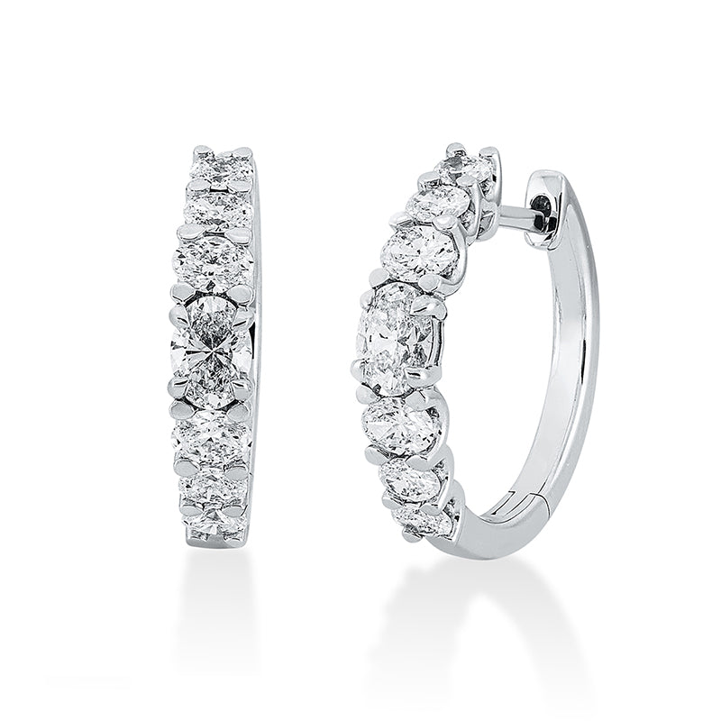 Creolen    aus 750/-18 Karat Weißgold mit 14 Diamanten 1