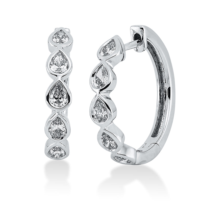 Creolen    aus 750/-18 Karat Weißgold mit 10 Diamanten 0