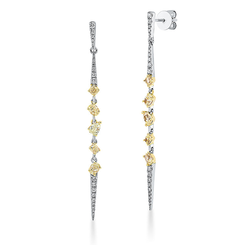 Ohrschmuck    aus 750/-18 Karat Weißgold / Gelbgold mit 50 Diamanten 1