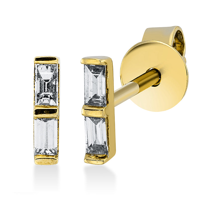 Ohrstecker    aus 750/-18 Karat Gelbgold mit 4 Diamanten 0