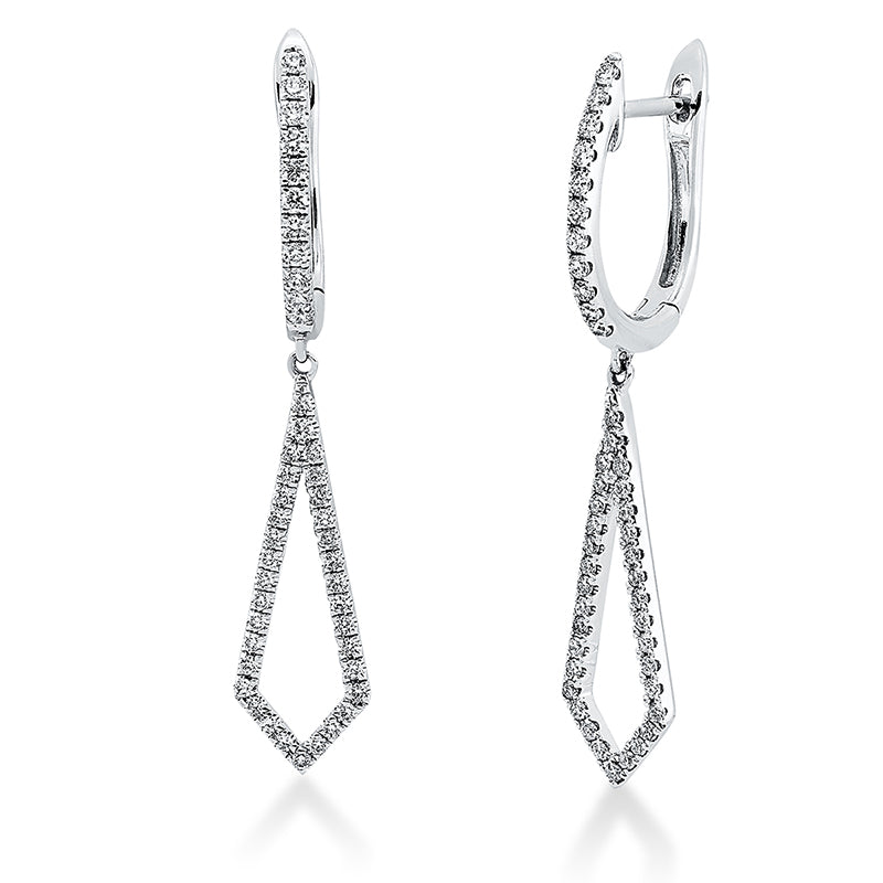 Ohrschmuck    aus 750/-18 Karat Weißgold mit 88 Diamanten 0
