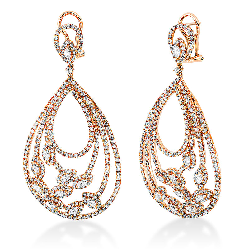 Ohrschmuck    aus 750/-18 Karat Rotgold mit 602 Diamanten 5