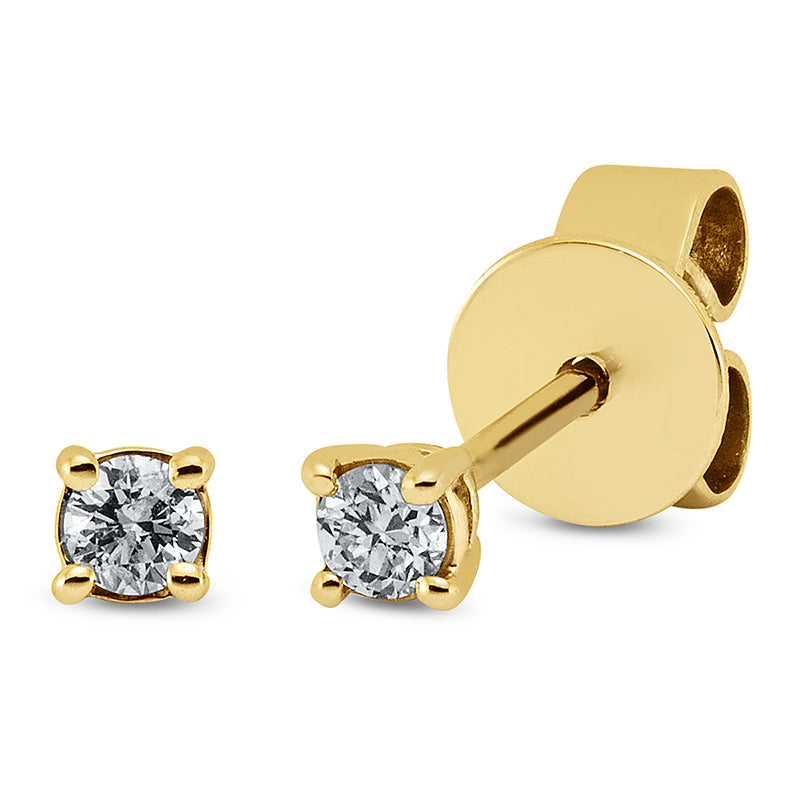 Ohrstecker    aus 750/-18 Karat Gelbgold mit 2 Diamanten 0