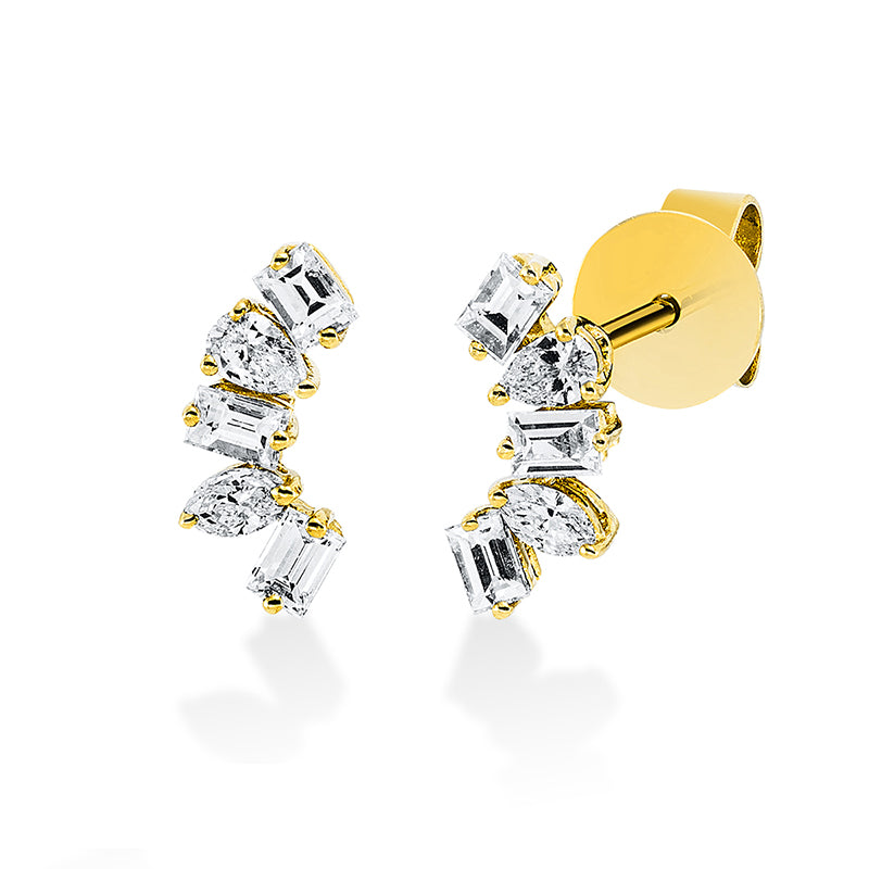 Ohrstecker    aus 750/-18 Karat Gelbgold mit 10 Diamanten 0