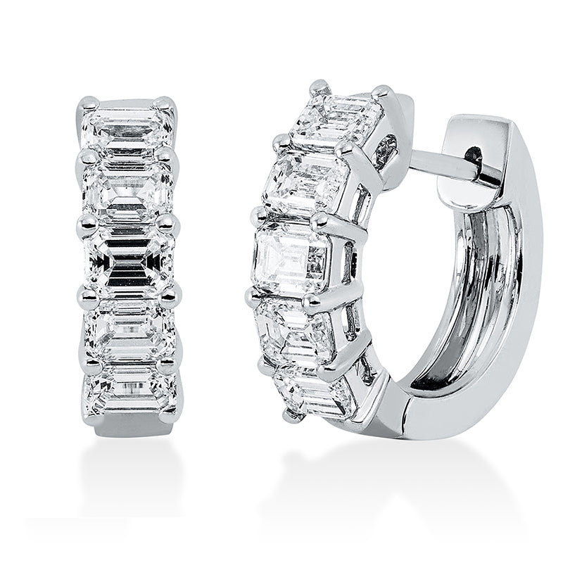 Creolen    aus 750/-18 Karat Weißgold mit 10 Diamanten 1