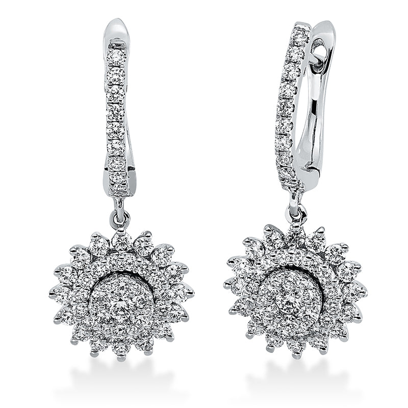 Ohrschmuck    aus 750/-18 Karat Weißgold mit 110 Diamanten 1