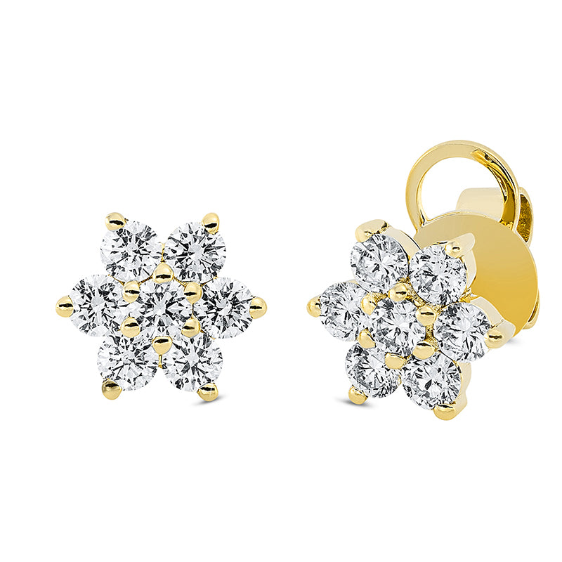 Ohrstecker    aus 750/-18 Karat Gelbgold mit 14 Diamanten 1