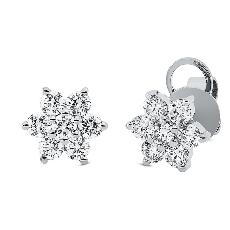 Ohrstecker    aus 750/-18 Karat Weißgold mit 14 Diamanten 1