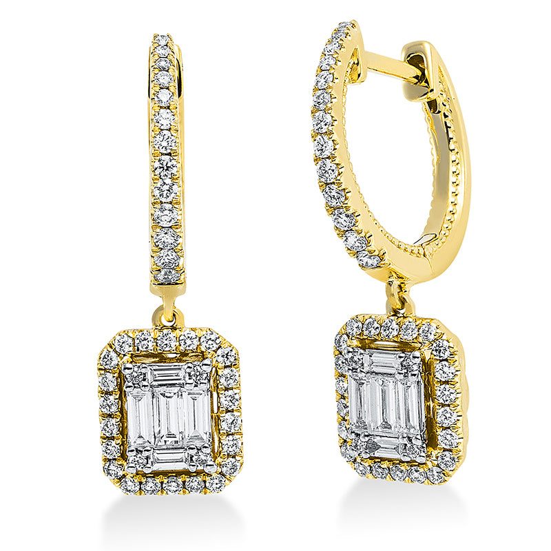 Ohrschmuck    aus 750/-18 Karat Gelbgold mit 88 Diamanten 0