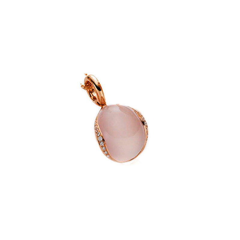 Anhänger mit Rosenquarz  aus 750/-18 Karat Rotgold mit 18 Diamanten 0