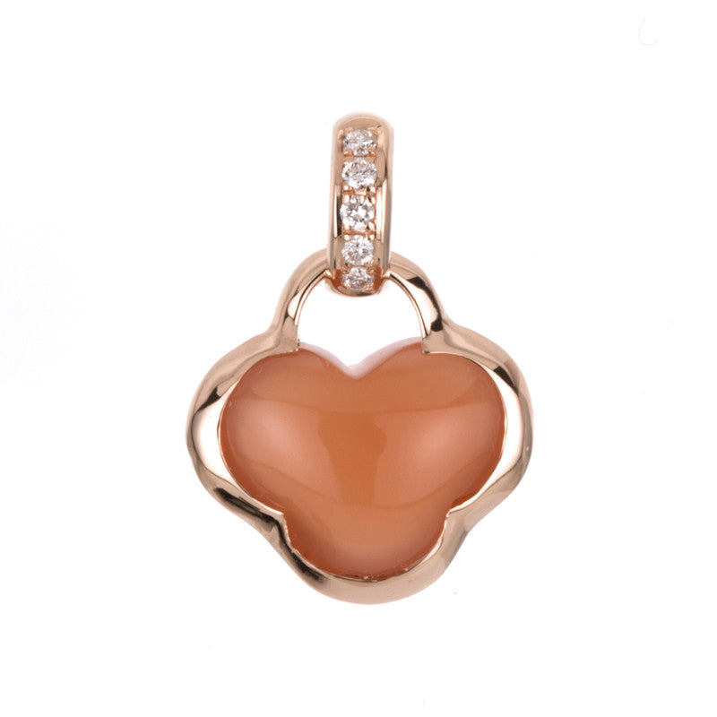 Anhänger mit Mondstein  aus 750/-18 Karat Rotgold mit 5 Diamanten 0
