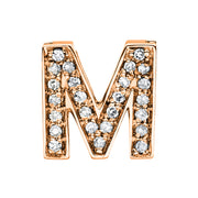 Anhänger - Buchstabe aus Gold mit Diamanten, M-Symbol - 3C913