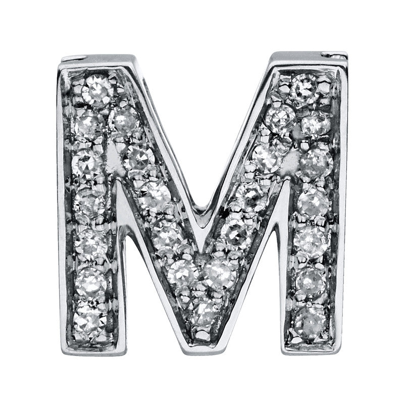 Anhänger - Buchstabe aus Gold mit Diamanten, M-Symbol - 3C913