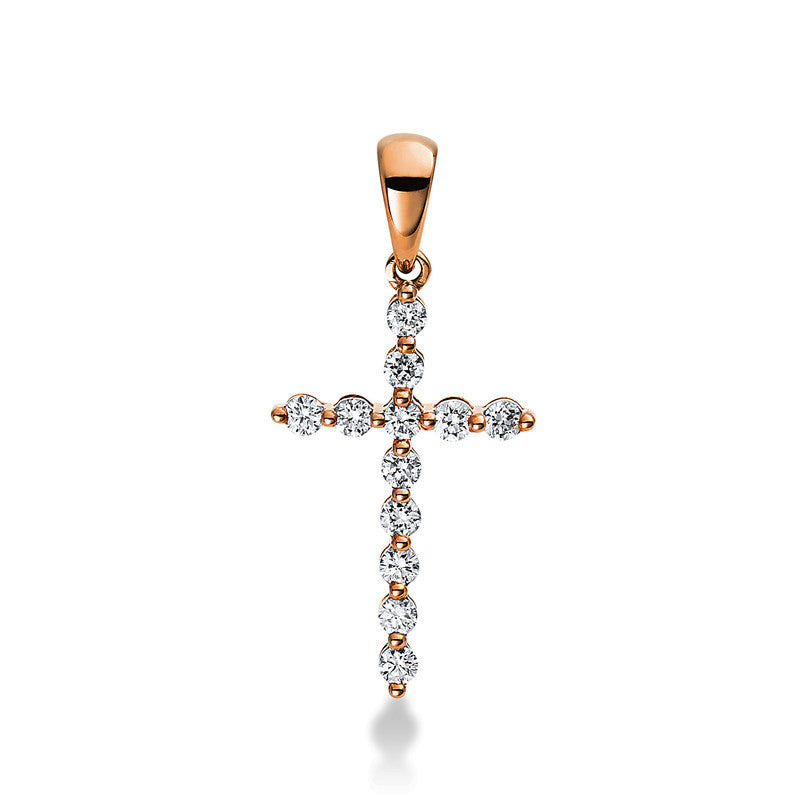 Anhänger - Kreuz aus Gold mit Diamanten, Kreuz-Symbol - 3D059
