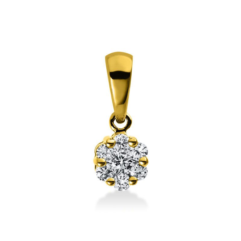 Anhänger    aus 750/-18 Karat Gelbgold mit 7 Diamanten 0