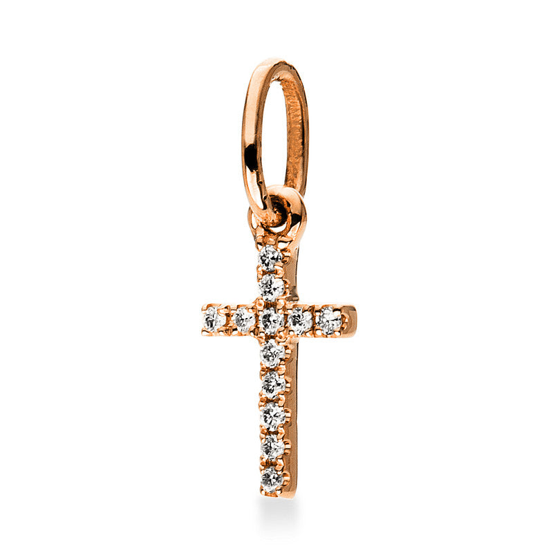 Anhänger - Kreuz aus Gold mit Diamanten, Kreuz-Symbol - 3D574