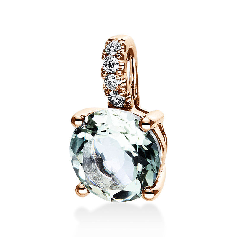 Anhänger mit Amethyst  aus 750/-18 Karat Rotgold mit 4 Diamanten 0