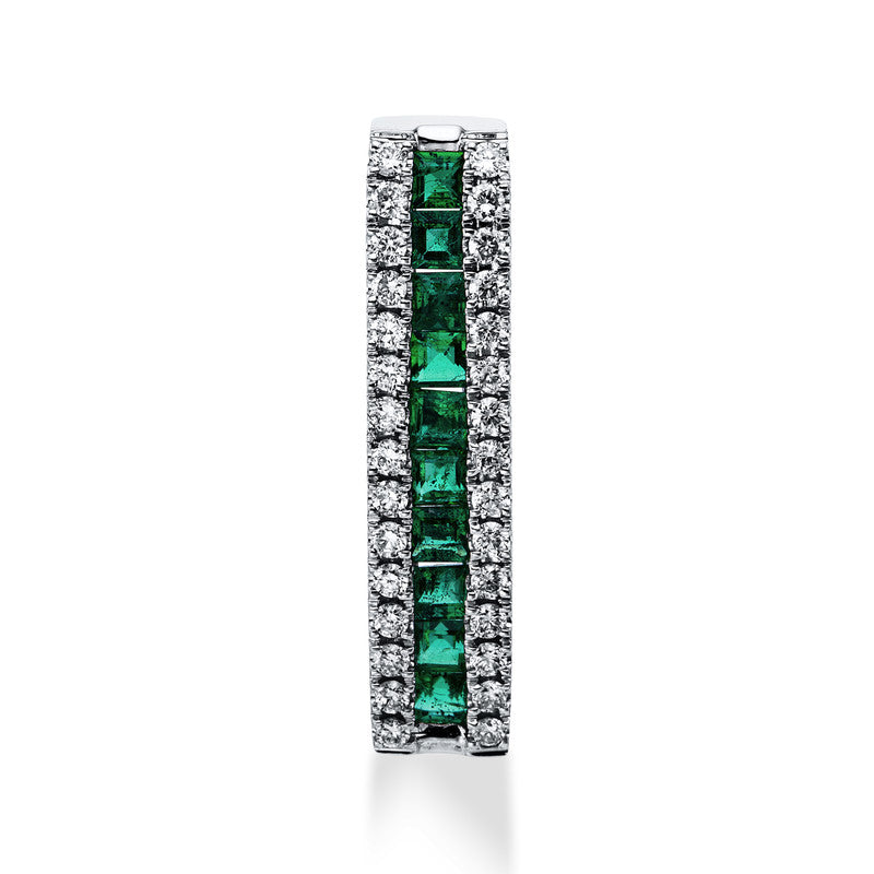 Anhänger mit Smaragd  aus 750/-18 Karat Weißgold mit 30 Diamanten 0