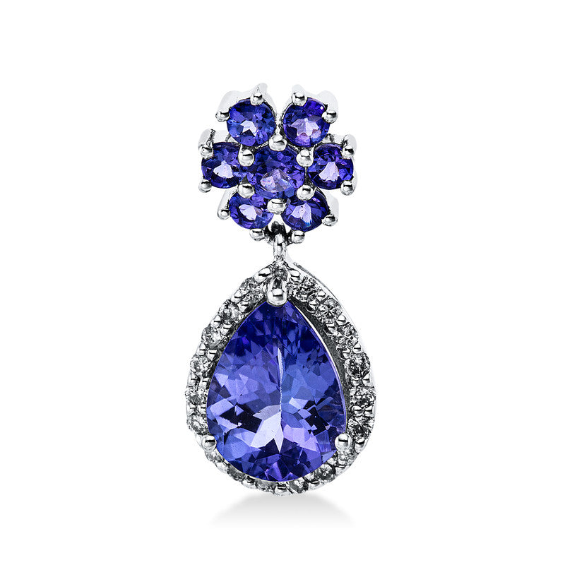 Anhänger mit Tansanit  aus 750/-18 Karat Weißgold mit 19 Diamanten 0