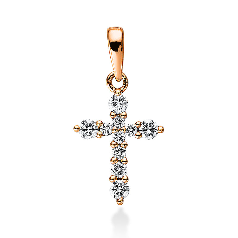 Anhänger - Kreuz aus Gold mit Diamanten, Kreuz-Symbol - 3F353
