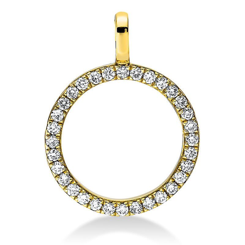 Anhänger - Moderner Schmuck aus Gold mit Diamanten, Kreis-Symbol - 3F360