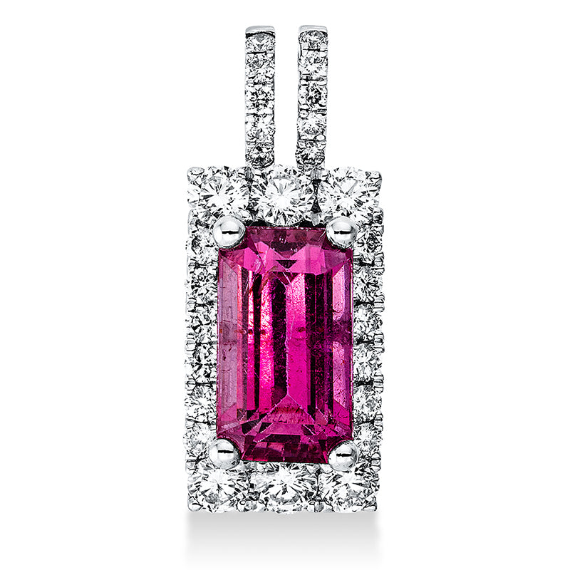 Anhänger mit Turmalin  aus 750/-18 Karat Weißgold mit 28 Diamanten 0