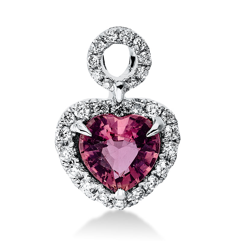 Anhänger mit Turmalin  aus 750/-18 Karat Weißgold mit 28 Diamanten 0