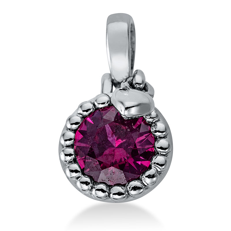 Anhänger mit Rubin  aus 750/-18 Karat Weißgold mit 1 Diamant 0