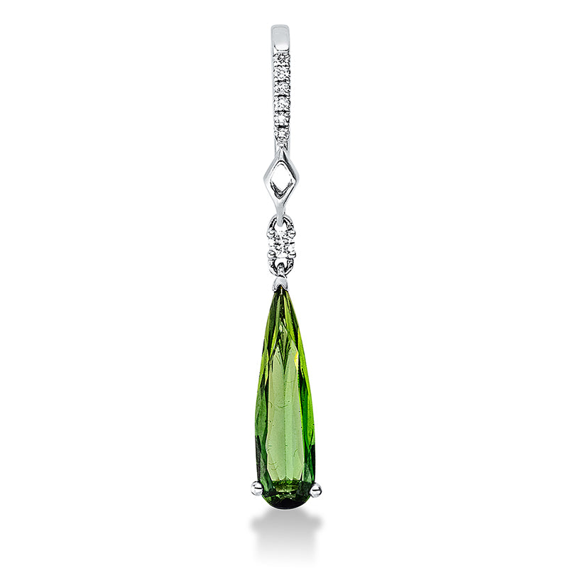 Anhänger mit Turmalin  aus 750/-18 Karat Weißgold mit 7 Diamanten 0