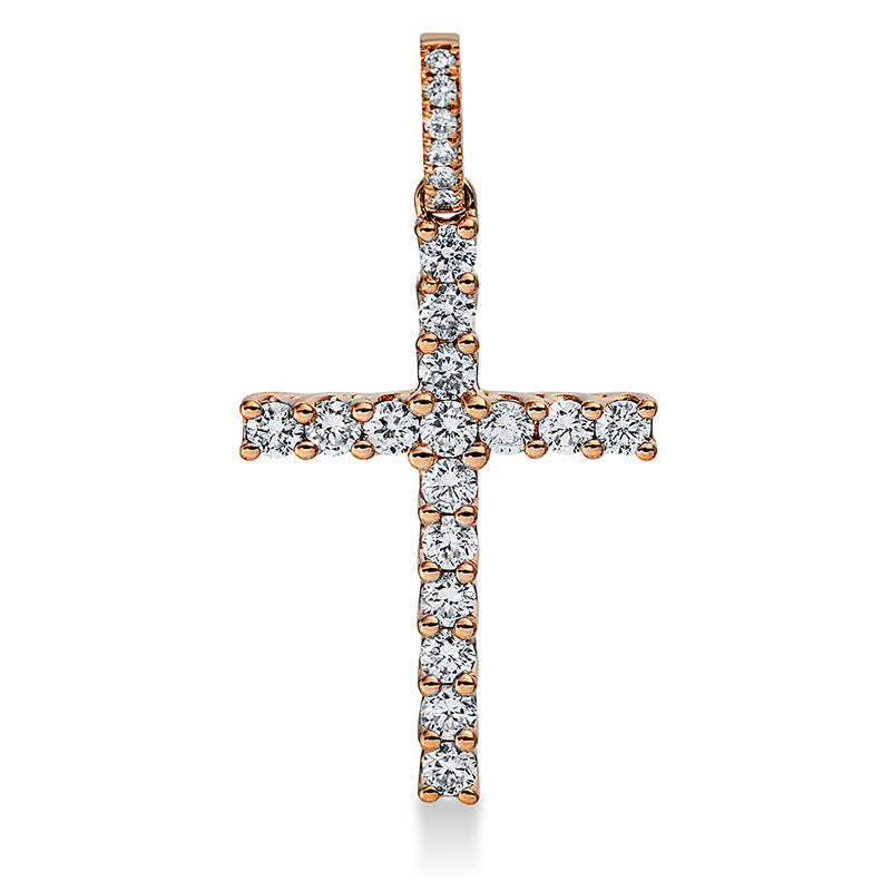 Anhänger    aus 750/-18 Karat Rotgold mit 22 Diamanten 0