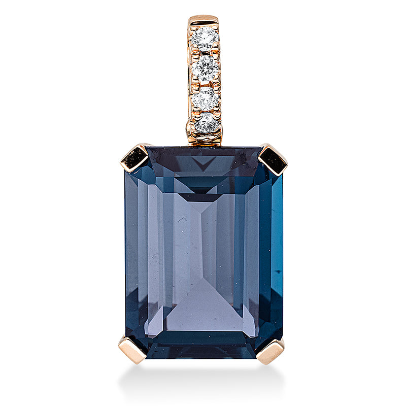Anhänger mit Topas  aus 750/-18 Karat Rotgold mit 4 Diamanten 0