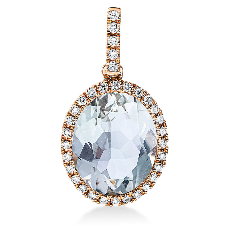 Anhänger mit Amethyst  aus 750/-18 Karat Rotgold mit 33 Diamanten 0