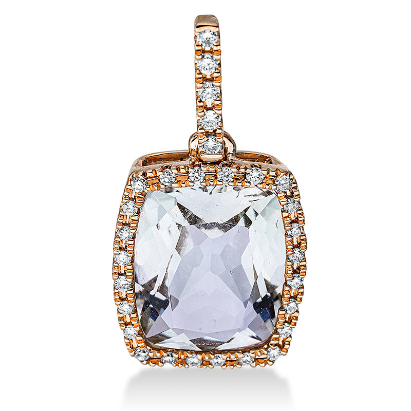 Anhänger mit Amethyst  aus 750/-18 Karat Rotgold mit 29 Diamanten 0