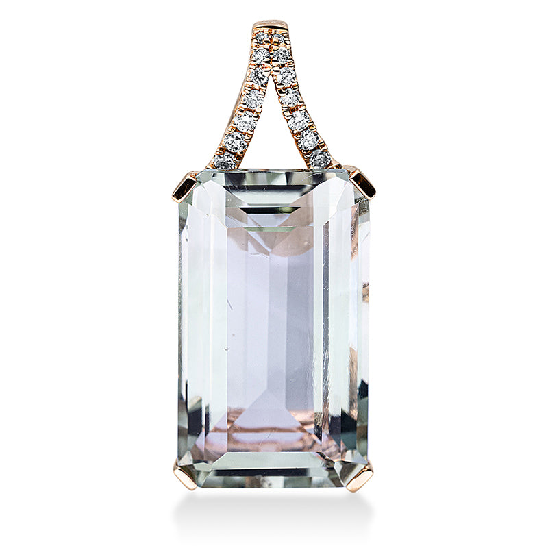 Anhänger mit Amethyst  aus 750/-18 Karat Rotgold mit 14 Diamanten 0