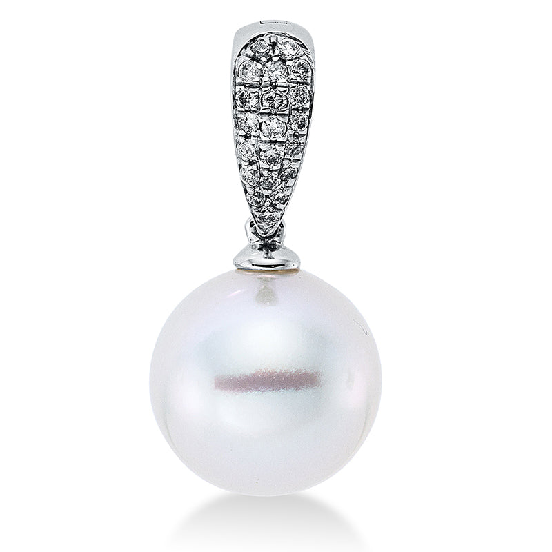 Anhänger   mit Südseeperl aus 750/-18 Karat Weißgold mit 20 Diamanten 0