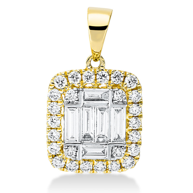 Anhänger - Halo Sparkle aus Gold mit Diamanten - 3G084