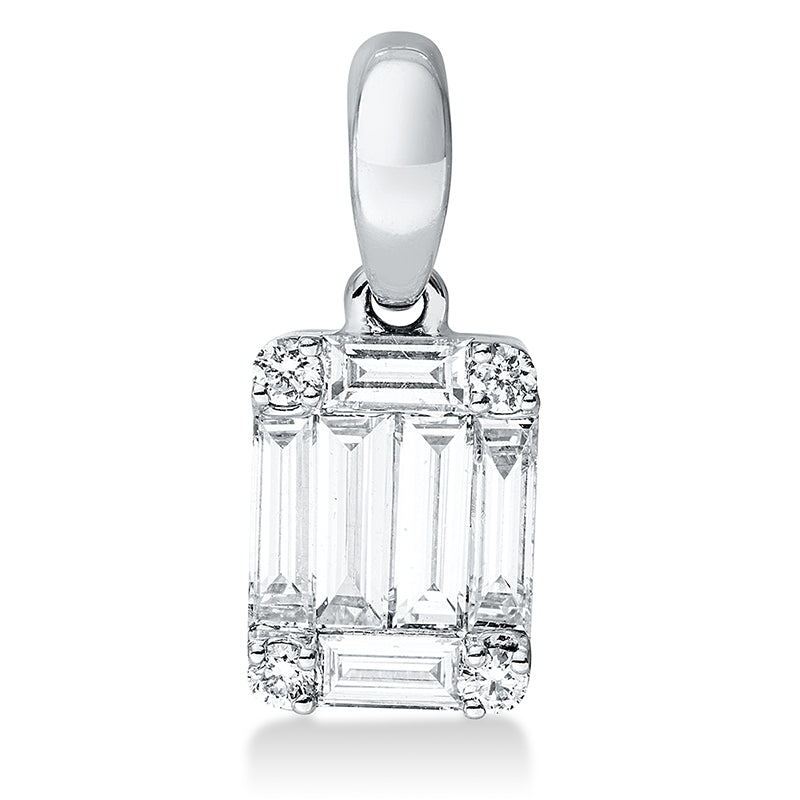 Anhänger    aus 750/-18 Karat Weißgold mit 10 Diamanten 0