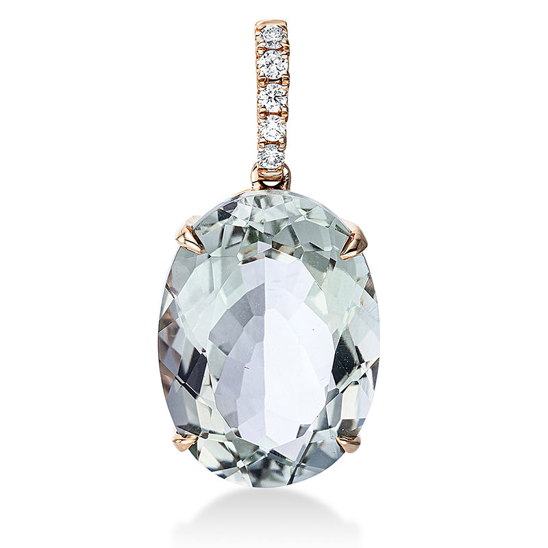 Anhänger mit Amethyst  aus 750/-18 Karat Rotgold mit 5 Diamanten 0