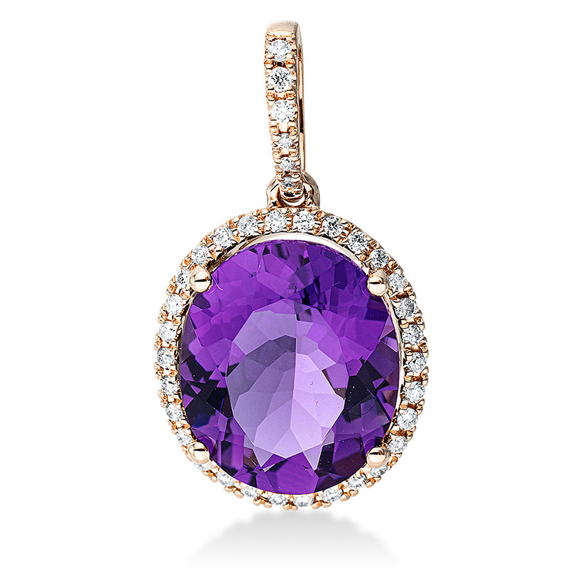 Anhänger mit Amethyst  aus 750/-18 Karat Rotgold mit 36 Diamanten 0