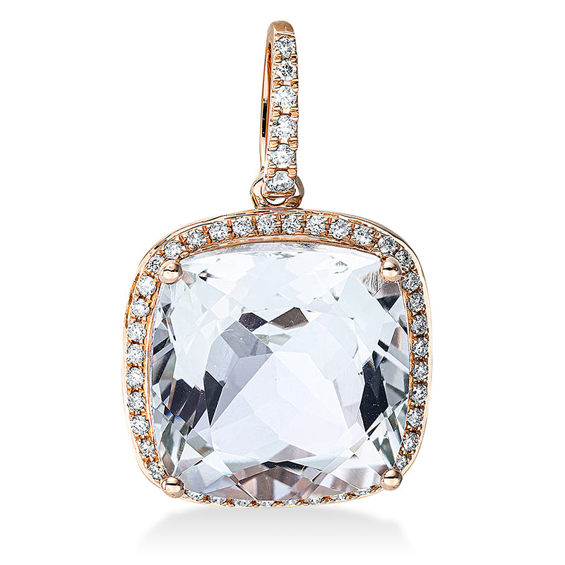 Anhänger mit Amethyst  aus 750/-18 Karat Rotgold mit 46 Diamanten 0